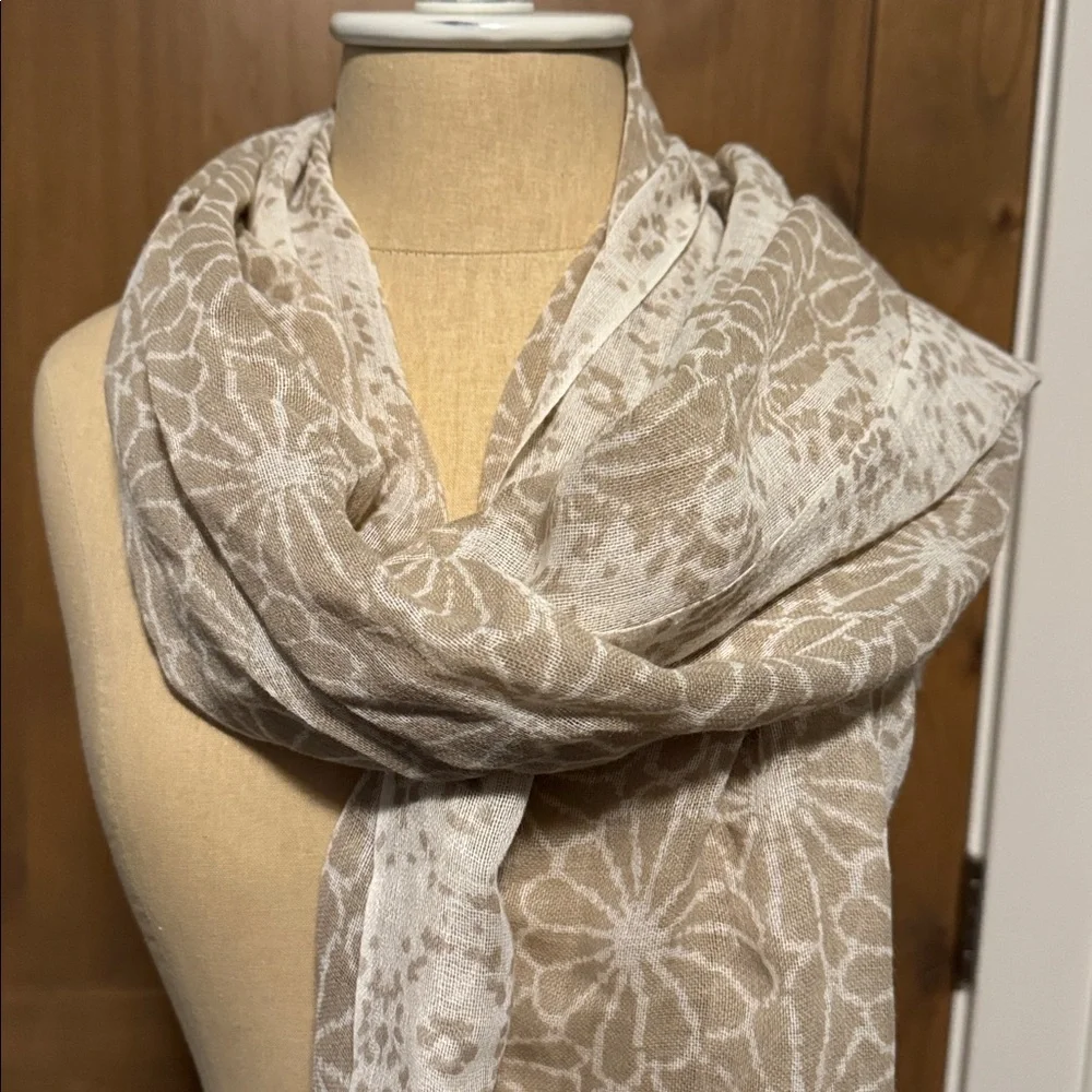 Pistil Viscose/Wool infinity scarf Womens OS sheer Beige/White floral Bohemian